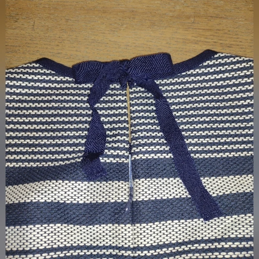 J. Crew Navy and Off White Tweed Sheath Dress NWOT Size 6
